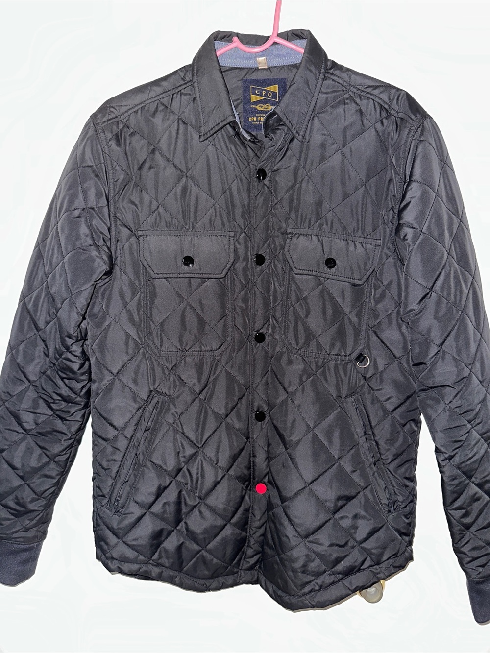 Quilted Jacket - Black / Navy ish
